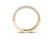 Round Lab-Grown Diamond Side-Set Pavé Half Eternity Wedding Band | Polished Top | Yellow Gold