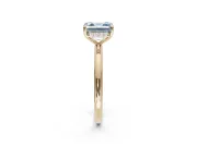 Asscher Cut Hidden Halo Ring Setting for a Fancy Blue Lab-Grown Diamond | Yellow Gold