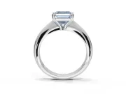 Princess Cut Tapered Solitaire Engagement Ring Setting for a Fancy Blue Lab-Grown Diamond | Sterling Silver