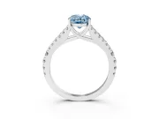 Oval Graduated Split Shank Engagement Ring Setting for a Fancy Blue Lab-Grown Diamond | Platinum