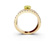 Emerald Cut Split Shank Pavé Engagement Ring Setting for a Fancy Yellow Lab-Grown Diamond | Yellow Gold