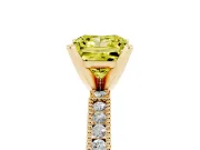 Princess Cut Vintage Pavé Engagement Ring Setting for a Fancy Yellow Lab-Grown Diamond | Yellow Gold
