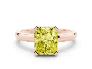 Radiant Cut Solitaire Engagement Ring Setting for a Fancy Yellow Lab-Grown Diamond | Flat Tab Prongs | Rose Gold