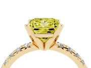 Princess Cut Pavé Engagement Ring Setting for a Fancy Yellow Lab-Grown Diamond | Yellow Gold