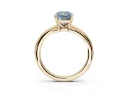 Radiant Cut Solitaire Engagement Ring Setting for a Fancy Blue Lab-Grown Diamond | Tapered Plain Band | Yellow Gold