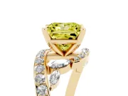Princess Cut Bypass Engagement Ring Setting for a Fancy Yellow Lab-Grown Diamond | Yellow Gold