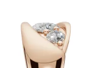 Cushion Cut Three Stone Bypass Engagement Ring Setting | Sculpted Crossover Band | Rose Gold