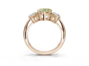 Heart-Shaped Three Stone Engagement Ring Setting for a Fancy Yellow Lab-Grown Diamond | Plain Band | Rose Gold