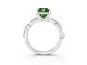 Princess Cut Twisted Vine Engagement Ring Setting for a Fancy Green Lab-Grown Diamond | Platinum