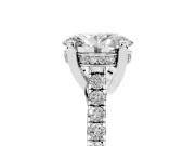 Oval Hidden Halo Pave Engagement Ring Setting | Claw Prongs | Sterling Silver