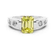 Emerald Cut Tension Style Engagement Ring Setting for a Fancy Yellow Lab-Grown Diamond | Platinum