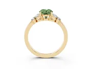 Oval Petal Engagement Ring Setting for a Fancy Green Lab-Grown Diamond | Yellow Gold
