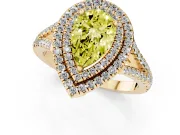 Pear-Shaped Halo Engagement Ring Setting for a Fancy Yellow Lab-Grown Diamond | Yellow Gold - Design NV-24799
