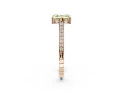Asscher Cut Vintage Cathedral Engagement Ring Setting for a Fancy Yellow Lab-Grown Diamond | Carved Band | Rose Gold