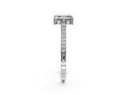 Asscher Cut Vintage Cathedral Engagement Ring Setting for a Fancy Green Lab-Grown Diamond | Carved Band | Platinum