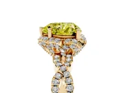 Heart-Shaped Halo Engagement Ring Setting for a Fancy Yellow Lab-Grown Diamond | Yellow Gold - Design NV-24725