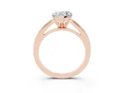 Heart Cut Diamond Solitaire Ring Set in Rose gold with Prong Setting and Classic Band