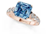 Asscher Cut Engagement Ring Setting for a Fancy Blue Lab-Grown Diamond | Rose Gold - Design NV-24643