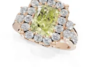 Radiant Cut Halo Engagement Ring Setting for a Fancy Yellow Lab-Grown Diamond | Graduated Channel Band | Rose Gold