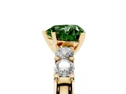 Heart-Shaped Five Stone Engagement Ring Setting for a Fancy Green Lab-Grown Diamond | Yellow Gold