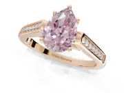 Pear-Shaped Engagement Ring Setting for a Fancy Pink Lab-Grown Diamond | Rose Gold - Design NV-24597