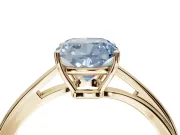 Cushion Cut Bypass Solitaire Engagement Ring Setting for a Fancy Blue Lab-Grown Diamond | Yellow Gold