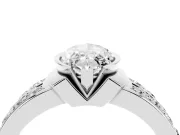 Marquise Half Bezel Engagement Ring Setting | Double Row Channel Band | White Gold