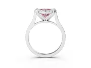 Heart-Shaped Claw Corner Halo Engagement Ring Setting for a Fancy Pink Lab-Grown Diamond | Plain Band | Sterling Silver