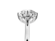 Round Cut Diamond Solitaire Cathedral Ring Set in Silver with Prong Setting