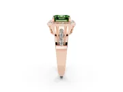 Asscher Cut Halo Engagement Ring Setting for a Fancy Green Lab-Grown Diamond | Channel-Set Split Shank | Rose Gold