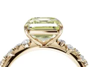 Asscher Cut Graduated Solitaire Engagement Ring Setting for a Fancy Yellow Lab-Grown Diamond | Yellow Gold