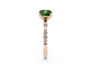 Princess Cut Pave Solitaire Engagement Ring Setting for a Fancy Green Lab-Grown Diamond | Slim Band | Rose Gold
