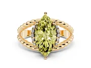 Marquise Rope Split Shank Engagement Ring Setting for a Fancy Yellow Lab-Grown Diamond | Yellow Gold