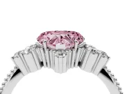 Heart-Shaped Cluster Engagement Ring Setting for a Fancy Pink Lab-Grown Diamond | Platinum