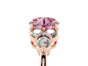 Round Cluster Side Stone Engagement Ring Setting for a Fancy Pink Lab-Grown Diamond | Rose Gold