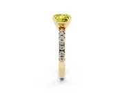 Princess Cut Pavé Engagement Ring Setting for a Fancy Yellow Lab-Grown Diamond | Yellow Gold