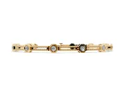 Round Lab-Grown Diamond Octagon Frame Station Bracelet | Double Rope Links | Yellow Gold