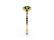 Cushion Cut Floral Petal Engagement Ring Setting for a Fancy Green Lab-Grown Diamond | Petal Accents | Yellow Gold