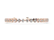 Princess Cut Diamond Tennis Bracelet Set in Rose gold with Square Prong Setting