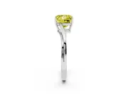 Fancy Yellow Princess Cut Diamond Solitaire Twist Band Ring Set in White gold with Prong Setting