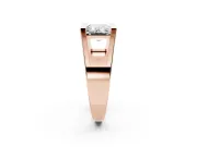 Baguette East-West Geometric Solitaire Engagement Ring Setting | Open Sides | Rose Gold