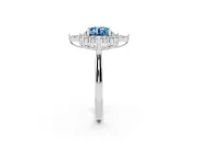 Round Engagement Ring Setting for a Fancy Blue Lab-Grown Diamond | Sterling Silver - Design NV-24790
