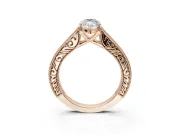Marquise Vintage Engraved Pavé Engagement Ring Setting | Milgrain Edges | Rose Gold