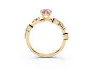 Pear-Shaped Twisted Vine Engagement Ring Setting for a Fancy Pink Lab-Grown Diamond | Yellow Gold