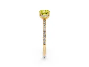 Cushion Cut Hidden Halo Engagement Ring Setting for a Fancy Yellow Lab-Grown Diamond | Yellow Gold