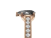 Pear-Shaped Vintage Pavé Engagement Ring Setting for a Black Center | Rose Gold