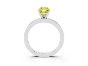 Cushion Cut Channel Set Engagement Ring Setting for a Fancy Yellow Lab-Grown Diamond | Platinum