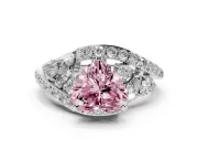 Heart-Shaped Bypass Engagement Ring Setting for a Fancy Pink Lab-Grown Diamond | Sterling Silver