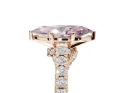 Marquise Pavé Solitaire Engagement Ring Setting for a Fancy Pink Lab-Grown Diamond | Crossover Gallery | Rose Gold