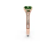 Asscher Cut Split Shank Engagement Ring Setting for a Fancy Green Lab-Grown Diamond | Pave Band | Rose Gold